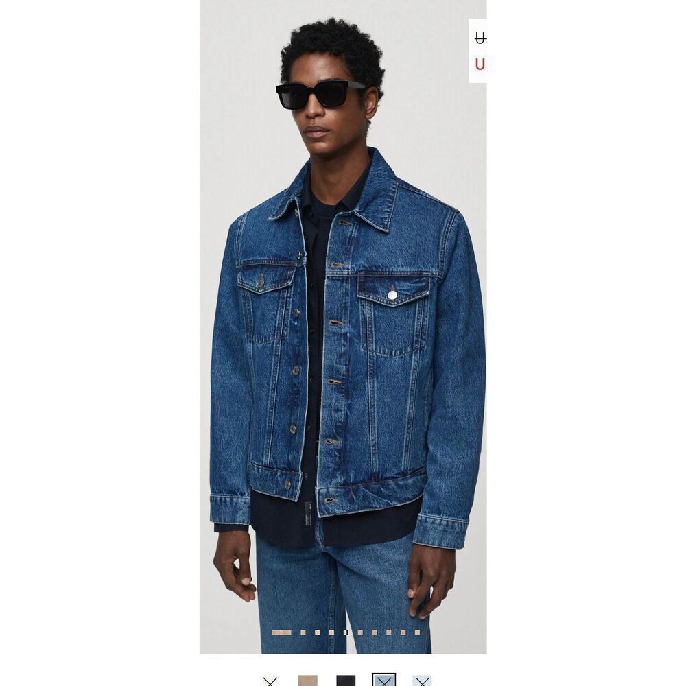 Mango Men's Blue Denim Jacket